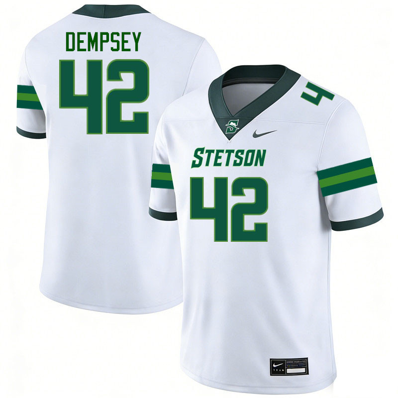 Stetson Hatters #42 Michael Dempsey College Football Jerseys,Uniforms-White